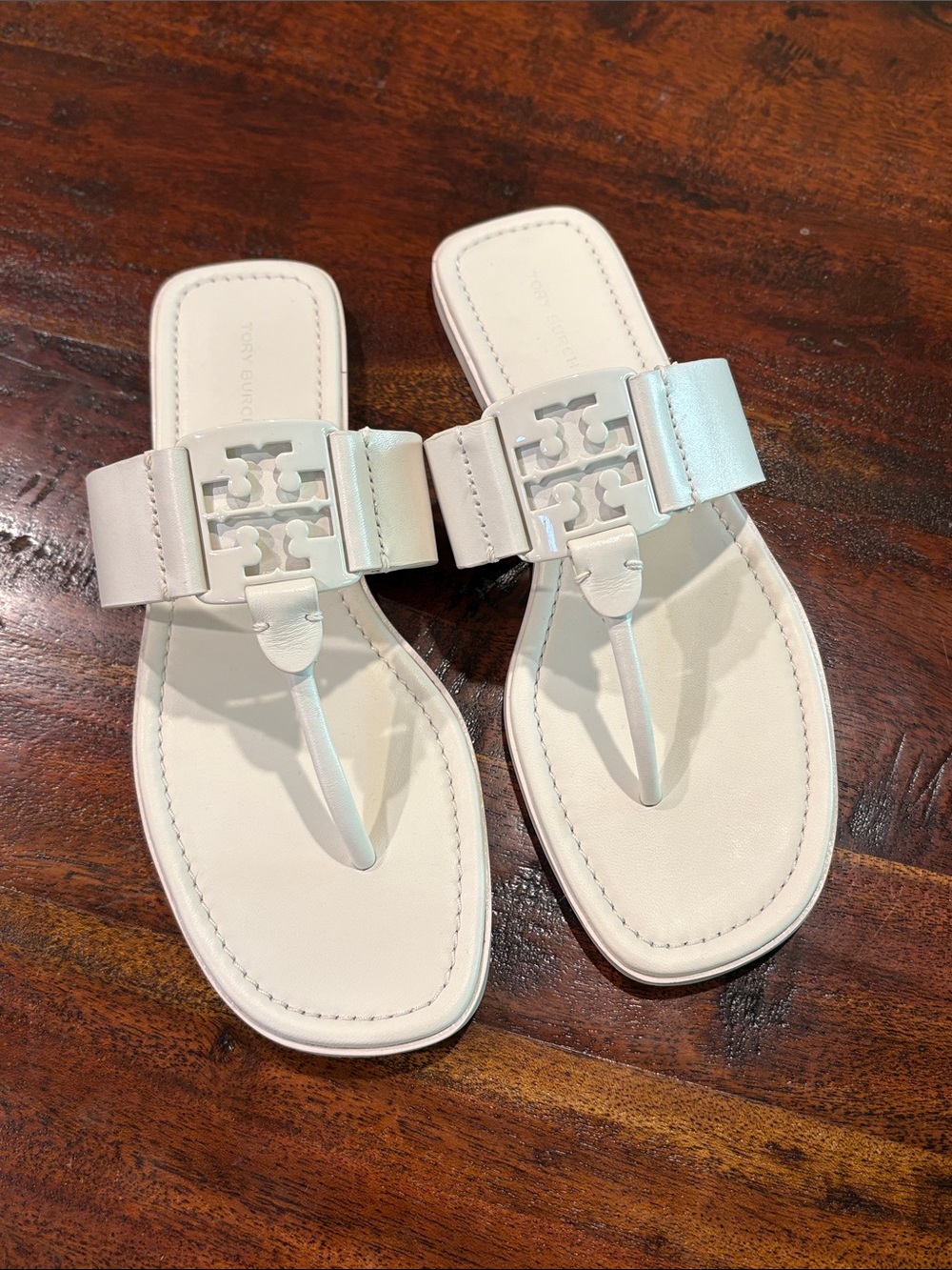 Tory Burch White Leather Georgia Sandals size 8